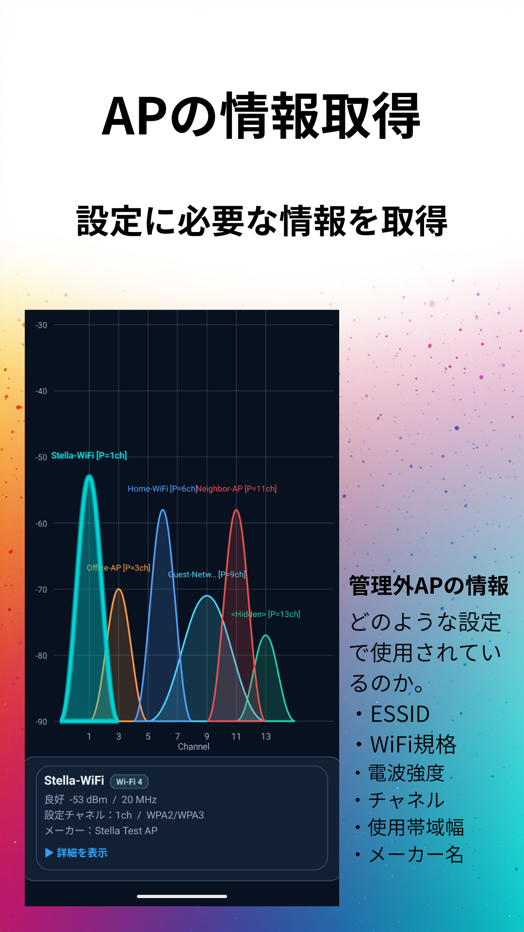 アクセスポイント情報の確認画面